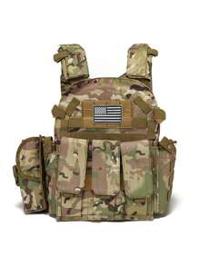 Multi-Accessories Bag + 3-In-1 Equipment Bag Hunting Vest, Gift US Flag, Made Of Waterproof, Abrasion-Resistant, Tear-Resistant Material, Training Vest Suitable For Hunting, Training, Outdoor Survival And Various Outdoor Scenarios