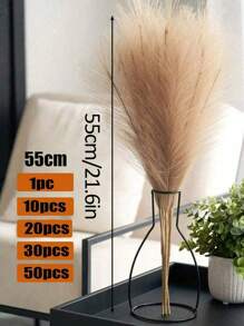 120/100/90/70pcs - Pampas Grass, Artificial Reeds, Artificial Pampas Grass, High Fluffy Artificial Fake Flowers, Bedroom Decor, Boho Decor, Pampas Grass Vase Filler, Farmhouse Home Wedding Decor, Pampas Grass, Suitable For Living Room, Bedroom, Kitchen, Decor, Autumn Decor - Beige - View 3