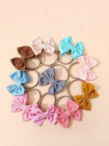 10 Pcs/Set Baby Hair Accessories, Bow Crease-Free Hairbands, Skin-Friendly & Non-Marking, Suitable For Daily Use