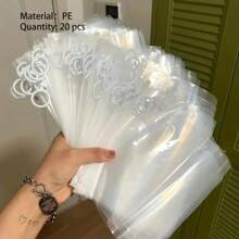 5个加厚拉链文具杂物收纳袋，透明储物袋 - 白色 - 查看 7