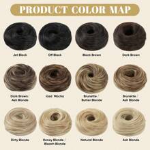 Messy Bun Hair Piece Curly Hair Bun Extensions With Straight Tails Hair Scrunchies Ponytail Hairpieces For Women