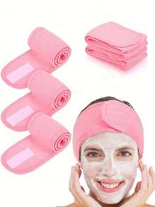 Adjustable Head Bands Solid Color Non Slip Hair Hoops Suitable For Spa Face Washing Skin Care Make Up Head Bands Adjustable Wide Hairband Yoga Spa Bath Shower Makeup Wash Face Cosmetic Headband For Women Ladies Make Up Accessories.Sponge High Skull Crown Twist Headband, Wrist With Towel, Velvet Cloud Headband, Women's Face And Hair Button Home Bathroom Decor Fall Decor Back To School Hair 