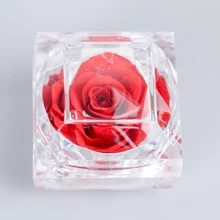 Boîte à bague rose éternelle en 9 couleurs | Bijou de fleur préservée, cadeau pour les mariages, la Saint-Valentin et les souvenirs de mariée (boîte-cadeau de luxe), plantes artificielles