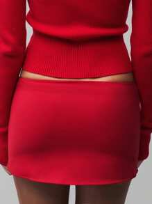 Women's Fashion Mini Skirts Solid Color Low Waist Short Skirts Summer Casual Bodycon Skirts Streetwear