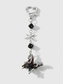 1pc Luxurious Keychain Elegant Pendant Highly Attractive Gift Fashion Bag Charm Bridesmaid Gifts Butterfly Y2K Accessories - Black - View 1