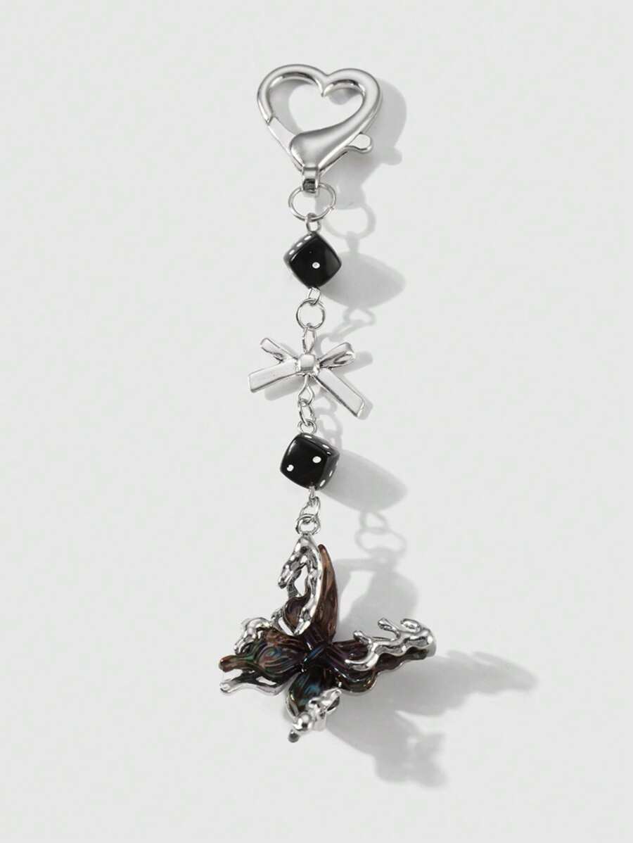 1pc Luxurious Keychain Elegant Pendant Highly Attractive Gift Fashion Bag Charm Bridesmaid Gifts Butterfly Y2K Accessories - Black - View 1