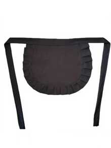 Cute Black & White Polyester Chic Lolita Style Maid Apron - Kitchen And Dining Bib For Women