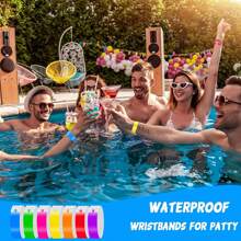 100/500pcs Tyvek Disposable Luminous Paper Bracelet - Tear-Resistant ID Bracelet, Adjustable For Party, Amusement Park, Festival, Concert Entry, Suitable For Valentine's Day, Halloween, Christmas