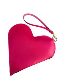 Simple And Elegant Women's Heart Handbag/Clutch - Rosa Pálido - Ver 3