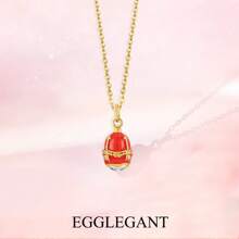 EGGLEGANT 1 pieza Delicado colgante de huevo esmaltado, collar con colgante simple, joyería para mujeres para uso diario, regalo de Pascua o aniversario