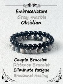 2pcs/Set Natural Stone Bracelet Amethysts Fluorite Green Aventurine Turquois 8mm Beads Bracelet Set