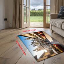 Lightweight Crystal Velvet Carpets/Mats Available In Various Size Versions, Featuring Cute Rabbit In Grass, Brown & Green Blocks, And High-Rise Castle Designs, With Warm And Vibrant Textures