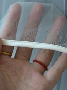 1 层白色缎边新娘头纱，简约婚礼头纱配饰，适合婚礼和派对的新娘头饰 - V21 - 查看 8