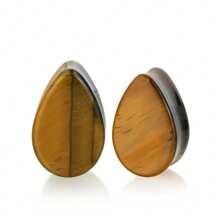 1 Pair Retro Bohemian Style Flat Teardrop Natural Stone Ear Gauges, Piercing Jewelry Suitable For Daily Wear, Christmas & Thanksgiving Gift (Please Note Size Guide When Purchasing)