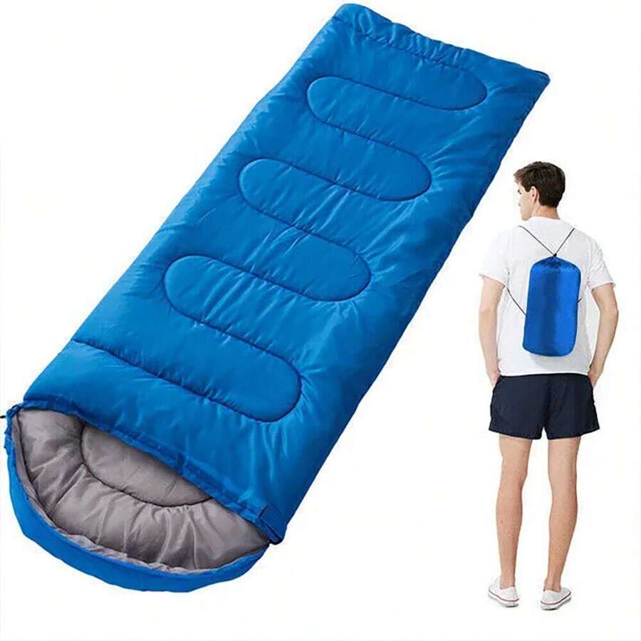 Adult Cold Weather Sleeping Bag For Big & Tall W/T Sack - For Camping Travel Bag - 藍色 - 查看 1
