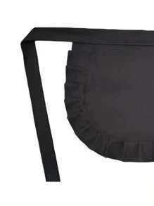 Cute Black & White Polyester Chic Lolita Style Maid Apron - Kitchen And Dining Bib For Women