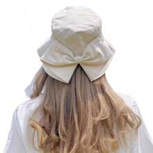 1pc Fashionable Spring/Summer Bowknot Casual Sun Visor Cap, Wind/UV Protection, Oversized, Simple Plain Design, - Multicolor - View 7
