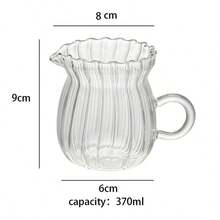 Jarra de leche de vidrio para café, multifuncional, jarra deé resistente al calor, transparente para sala de estar, hogar, café, oficina, bebidas - B - Ver 2