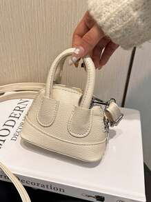 1pc Cute Girl Niche High-End Girl Bag New Candy Color Mini Cute Shell Bag Can Be Cross-Body Handbag Small Bag Litchi Pattern Pu Material Fashionable Girl Bag Is Very Suitable For Taking Out To Play And Can Also Be Given As A Gift To Friends