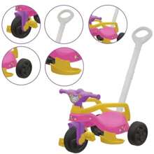 Motoca Vilotrol Triciclo Infantil Kemotoca Pais e Filhos Menino Menina Bebe Empurrador Pedal Proteção Lateral inmtro