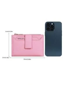 Vintage Solid Color Short Wallet Portable Bifold Coin Purse Women's Credit Card Holder Wallet Purse Wallet Mini Wallet Small Wallet