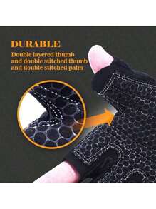 1 Pair Unisex Sports Fitness Gloves For Cycling, Weightlifting, Running, Outdoor Adventure, Punk Hip-Hop, With Extended Wrist Strap And Anti-Slip Palm Protection