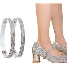 2pcs High Heel Non-Slip Diamond Shoelaces, Slouchy Shoe Buckle Chain For Sandals, No Installation Required