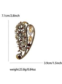 Spilla vintage a forma di foglia traforata e con strass, accessori per abiti da donna, spilla per vestiti, per feste, banchetti e regali