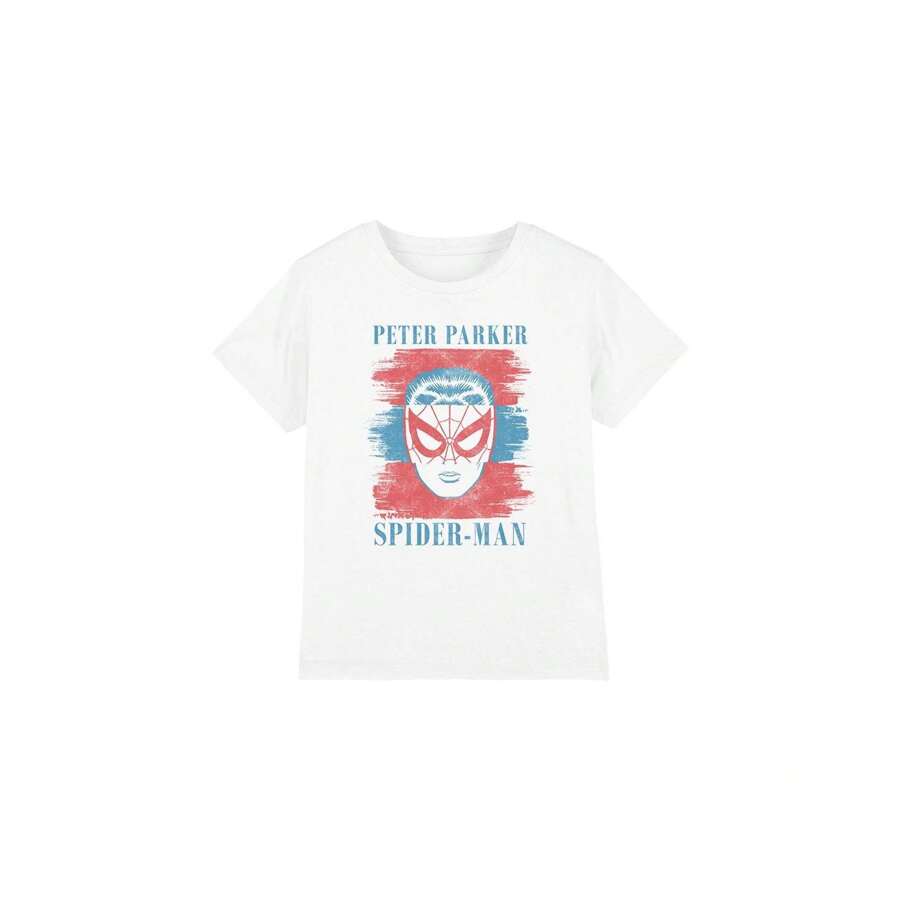 Marvel Spider-Man Childrens/Kids Peter Parker Striped T-Shirt (White)