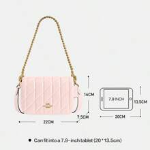 Coach 22 Logo Snap Closure Leather Top Handle Crossbody Shoulder Bag Small - Pink - View 6
