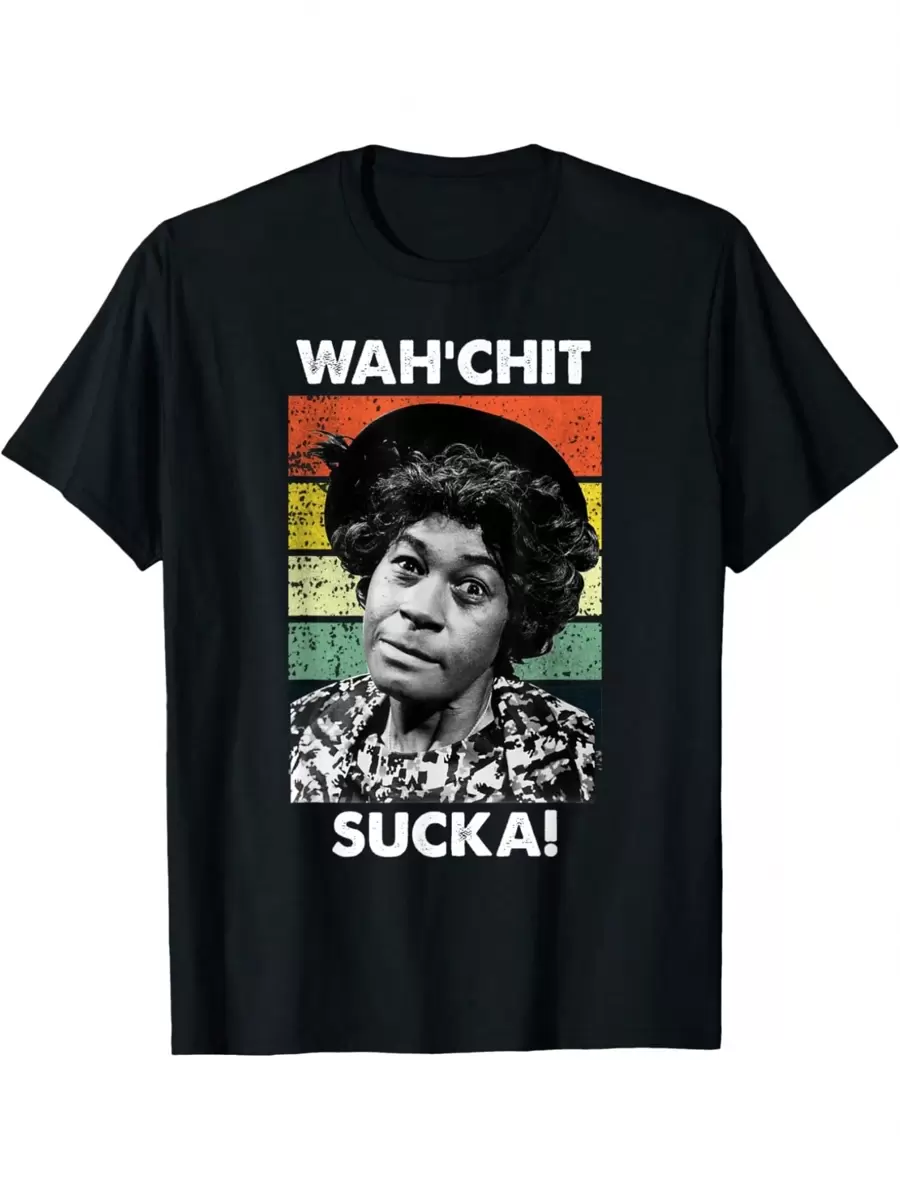 WAHCHIT SUCKA Watch It Sucka Son In Sanford City Funny Meme T-Shirt YYQ 180g - 黑色 - 查看 1