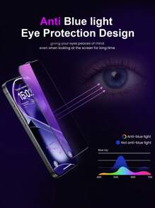 3 Packs Anti Blue Light Eye Protection Privacy Screen Protector Compatible With Iphone 15 Pro Max Plus Tempered Glass For 15 ProMax 6.7inch And IPhone 16 Pro Max Plus Private Saver Anti-Spy Anti-Blue Light Eye Protection Anti-Scratch Full Coverage