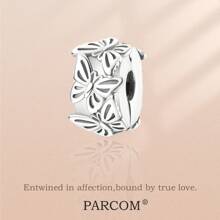 PARCOM Décoration en perles avec placage argent,série de pendentifs papillon DIY, convient comme accessoires pour bracelets et colliers, cadeau de bijoux parfait pour l'anniversaire d'amis, les fêtes