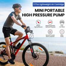 1 pieza Bomba de bicicleta, inflador de neumáticos de aleación de aluminio mini de alta presión de 100 PSI, compatible con válvulas Presta y Schrader, tubo inflador retráctil, herramienta portátil de inflado de neumáticos, apta para bicicleta de carretera, bicicleta de montaña, motocicleta, bicicleta eléctrica, baloncesto y fútbol