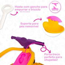 Motoca Vilotrol Triciclo Infantil Kemotoca Pais e Filhos Menino Menina Bebe Empurrador Pedal Proteção Lateral inmtro