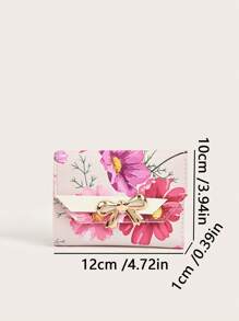 1 Girl's Colorful Printed Short Wallet, Coin Purse, Card Holder, Suitable For Daily Use And Party Use, The First Choice For Mother's Day Gifts - Pink Flower - View 2
