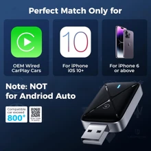 REMAX 无线 CarPlay 适配器兼容 Apple CarPlay，轻松将有线 CarPlay 升级为无线，即时连接，自动重新连接，超迷你 Car Play 适配器兼容 iPhone，适用于内置 CarPlay 的汽车，超迷你尺寸汽车配件，超实用汽车用品 - 彩色 - 查看 8