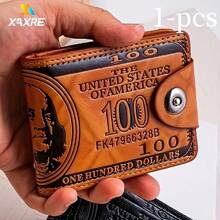 XAXRE 1-częściowy męski portfel na dolary (zapinany na guziki/zamek błyskawiczny/składany na pół), męski portfel ze skóry ekologicznej w stylu vintage z zapięciem na zatrzask - kompaktowy, design z wieloma przegródkami na karty - dla mężczyzn - idealny prezent na Dzień Ojca, urodziny i specjalne okazje odpowiedni dla nastolatków letnich, codziennych, na zewnątrz, do uprawiania sportu lub na wakacje, prezent podróżny lub na ukończenie szkoły lub prezent urodzinowy, dodatki do stroju, formalne/biznesowe, formalne