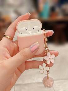 Colgante de teléfono, cordón para teléfono, estuche protector de bolas de felpa suaves compatible con audífonos de compatible con iPhone, estuche protector de audífonos compatible con AirPods 1/2, estuche protector de audífonos compatible con AirPods 3/Pro/Pro2, regalo perfecto para novio/novia - Rosa - Ver 6