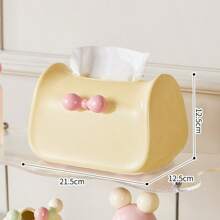 1pc Bow Paper Towel Box, Creative Napkin Storage Box, Bathroom Paper Box, Desktop Toilet Paper Holder, Kitchen Bedroom