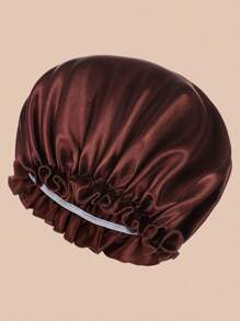 Breathable Silky Bonnet For Women Hair Care, Reusable Silky Hair Wrap For Sleeping With Elastic Stay On Head, Solid Color Shower Cap Sleep Cap - Bathroom Accessories