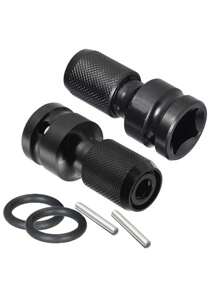 Electric Wrench Conversion Sleeve, Drill Chuck Connecting Rod 1/2 Turn 1/4 Air Cannon Socket Sleeve Sleeve - Black - View 2