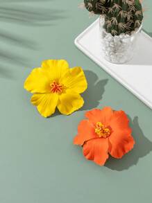 2pcs/Set Elegant Hibiscus Flower Hair Clips, Suitable For Outings, Vacations, And Parties,Hair Accessories,Hair Barrettes - Multicolor - View 1