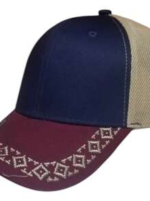 Charro Rodeo Cowboy Rider Ranch Cap Tracke Mesh Embroidery - 藏蓝色 - 查看 2