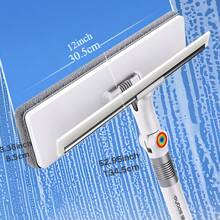 Joybos® 1pc 52.95inch Glass Cleaning Brush With Long-Handled, 2-In-1 Double-Sided Stick Window Cleaner Squeegee Kit, Reusable, Effortless, No Power Needed, Window Cleaning Without A Ladder, Cleaning For Glass, Walls, Floors, And Outdoor Surfaces - White - View 10