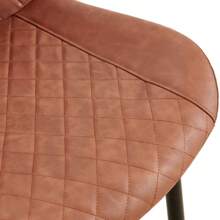 Brown Leathaire Dining Chairs Set Of 2 Mid-Century Modern Leathaire Chairs Kitchen Living Room Armless Side Chair With Metal Legs Set Of 2 - Brown + Faux Leather + Foam as pic - View 14