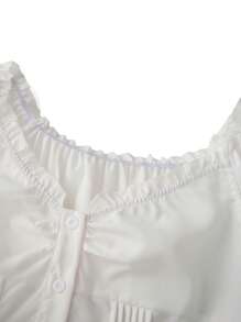 Women Y2k Fairy Grunge Button Down Shirts Tops Cap Sleeve Ruffle Sweetheart Neck Slim Fit Frill T Shirts Off The Shoulder Crop Tops Summer Going Out Tops Casual 90S Vintage Blouse Streetwear 2000s Aesthetic Clothes - Màu be - Xem 6