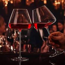 透明无铅水晶红酒杯套装，红酒杯，白葡萄酒杯，适合婚礼、生日和周年纪念日。8盎司/20盎司/24盎司，送给父亲的礼物 - 透明 - 查看 3