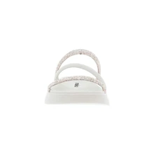 Moleca Women's Flat Sandal With Rhinestone Straps, Multicolor - 白色 - 查看 5