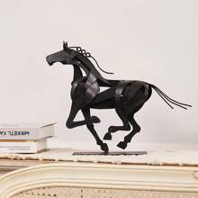 Metal Decor Horse Statue, Western Home Decor Rustic Decorations, Horse Crafts Horse Art Sculpture, Best Gifts For Horse Lovers (Black)